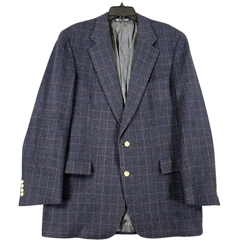 Austin Reed Blazer Men 46R Plaid Two Button Professional Office Sport Coat